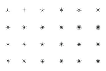 Illustration Vector with Set of Variant Sparkling Stars