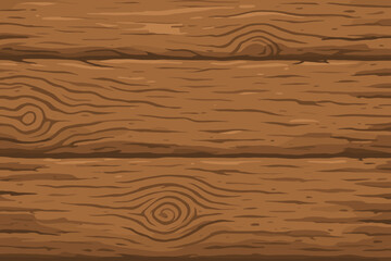 Rustic wooden plank texture seamless background. Natural wood grain pattern with knots and weathered surface. Vintage timber board illustration. Cartoon vector for design, floor, wall, decor