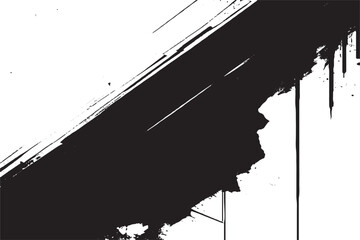 Grungy Black Paint Stroke Abstract Background