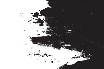 Grunge Ink Paint Stroke with Splatter Effect - High Contrast Abstract Texture