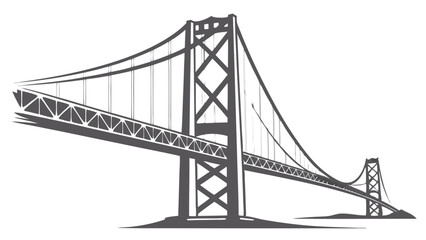 Obraz premium Stylized Illustration of a Suspension Bridge.