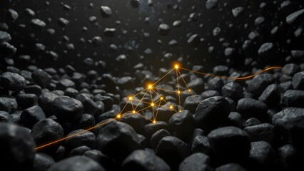Fototapeta premium Thread of the Heavens: Constellations Etched in Light and Stone 