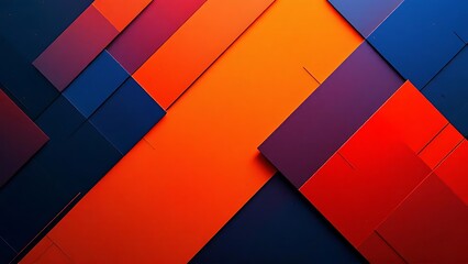 Fototapeta premium Geometric planes vibrant abstract shapes orange
