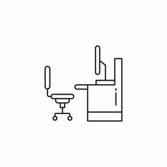 office workstation setup icon sign vector