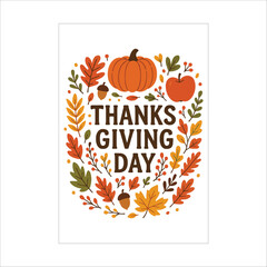 Premium Thanks Giving Day Invitation Label Design