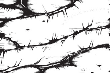 Abstract Black Spiked Ink Splatter Grunge Pattern