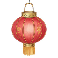 Watercolor Red Lantern, Asian Festive Design, Isolated on Transparent Background, Lantern Illustration, Chinese New Year, Lantern, Festival, Chinese