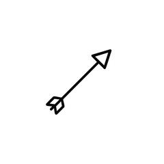 Diagonal archery arrow with fletching icon