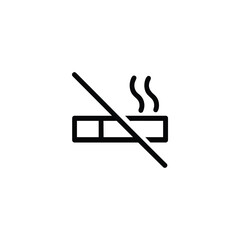 Slashed cigarette no smoking sign icon