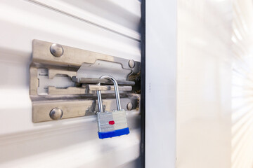 Key lock on self storage door