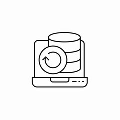 database backup laptop icon sign vector
