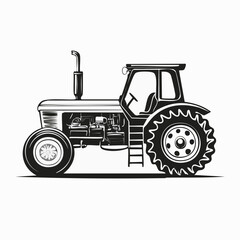 Old Tractor Vector Images. Vintage Tractor Vector Illustration