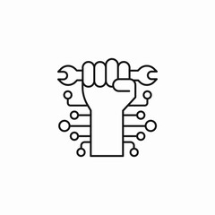 tech support power icon sign vector