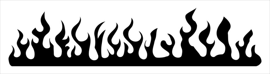 Filled flame icon in vintage style, vector EPS 10 format. Depicts a stylized fire symbol, ideal for retro-themed illustrations, heating concepts, energy visuals, and safety signage in graphic design