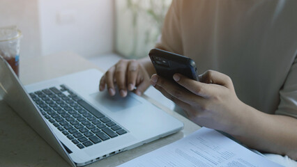 Online communication and online work, online ordering via smartphone
