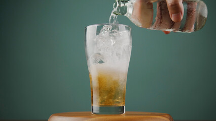 Alcoholic beverages mixed with soda, social drinking and socializing