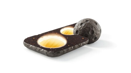 Rugged 3D Asteroid Floating in Space with Dramatic Lighting Highlighting Cosmic Isolation and Exploration
