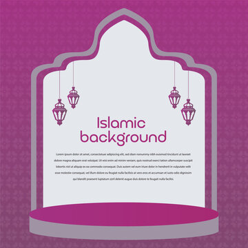 Islamic background template, with islamic lamp and pattern