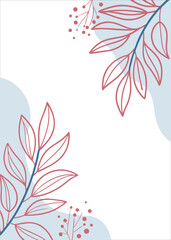 Botanical Elegance: A minimalist illustration of delicate leaves and branches in soft, earthy tones against a gentle backdrop. 