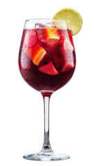 Sangria in a wine glass, isolated on a white background, png, transparent