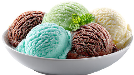 Delicious Ice Cream Scoops in a Bowl