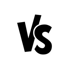 VS Versus Letters Vector Icon Isolated on White Background – Minimal VS Symbol Design for Confrontation, Battle, Conflict, Competition, Opposition or Final Match Concept
