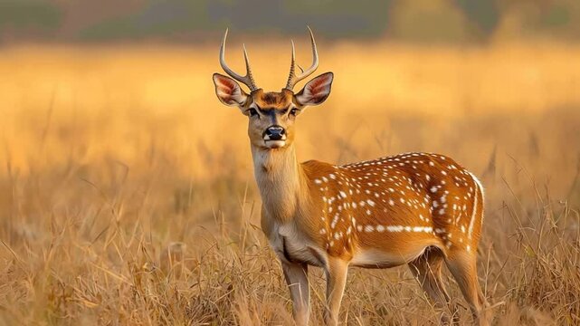 barasingha close-up at kanha reserve sunset video