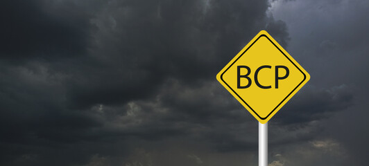 bcp vector,bcp concept with big word or text and team people with modern flat style - vector