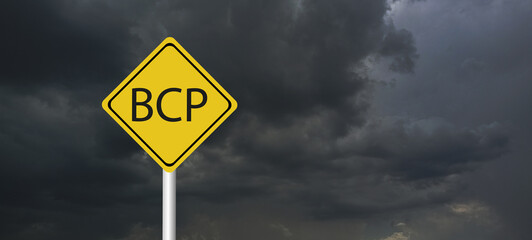 bcp vector,bcp concept with big word or text and team people with modern flat style - vector