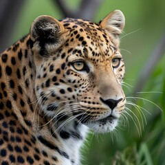 Fototapeta premium Close-up of a Majestic Leopard in Profile