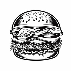 Burger Mascot Stock Illustrations isolated on white background.