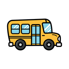 Cute Yellow School Bus Cartoon for Preschool Kids
