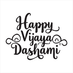 Happy Vijaya Dashami Calligraphy Design,Elegant Vijaya Dashami Typography Vector,Handwritten Happy Vijaya Dashami Greeting,Black and White Vijaya Dashami Lettering Art,Festive Vijaya Dashami Text