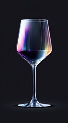 Futuristic digital wine glasses with sleek angular forms, neon highlights, and minimalist high-tech design, isolated on transparent background, showcasing modern elegance and luminous aesthetics.