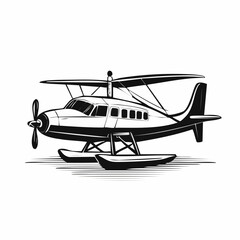 Seaplane Vector Image. Seaplane Aircraft Illustration Design Vector.