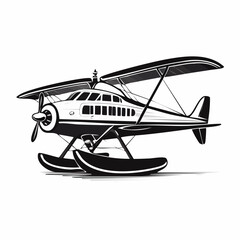 Seaplane Vector Image. Seaplane Aircraft Illustration Design Vector.