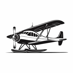 Seaplane Vector Image. Seaplane Aircraft Illustration Design Vector.