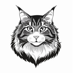 Norwegian Forest Cat Vector Image isolated on white background.