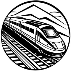 train on a white background