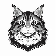 Norwegian Forest Cat Vector Image isolated on white background.