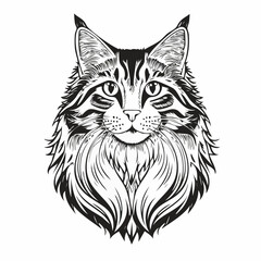 Norwegian Forest Cat Vector Image isolated on white background.