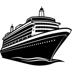 cruise ship isolated on white