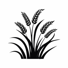 Rice Plant Image vector. silhouette rice plant vector design Stock Vector