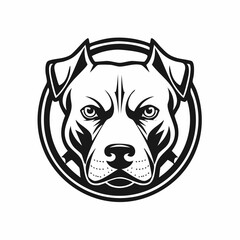 Simple Modern Logo Pitbull Head Vector Isolated on White Background.