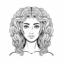 Medusa Portrait Image vector. Medusa Portrait Stock Illustrations on white background.