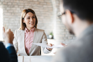 Business people have negotiation on a meeting