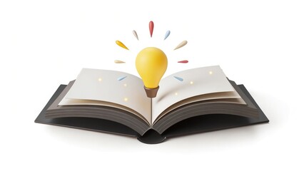 Bright Yellow Lightbulb Idea Concept Illustration 3D Render for Creativity Innovation and Solutions