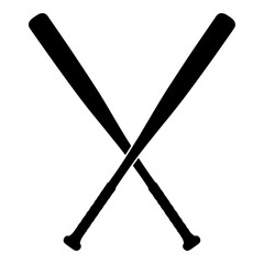 Crossed Baseball Bats Silhouette Icon