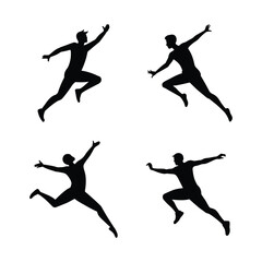 jumping people silhouettes