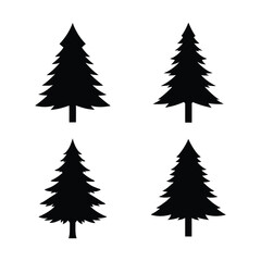 set of christmas trees